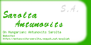 sarolta antunovits business card